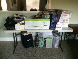 {23 weeks} craft supply mess